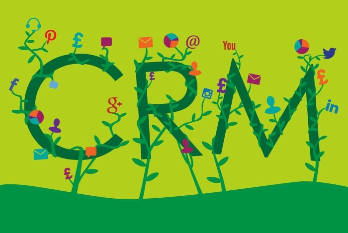 OpenCRM Logo with Social Icons