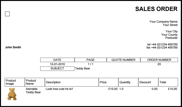 Images on Salesorders