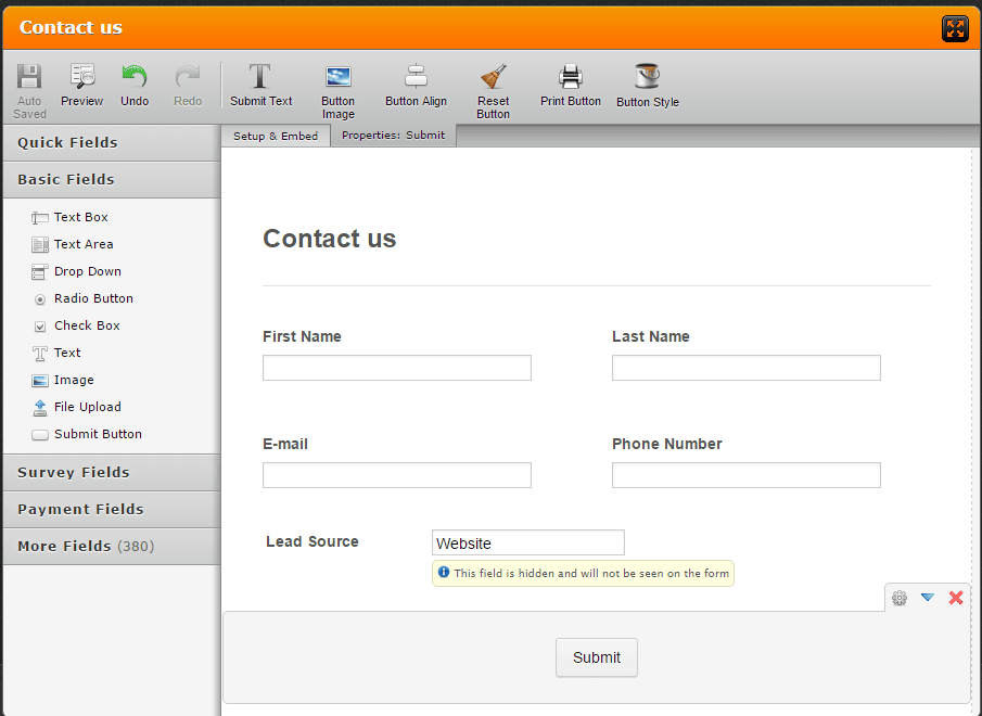 Building a form in JotForm